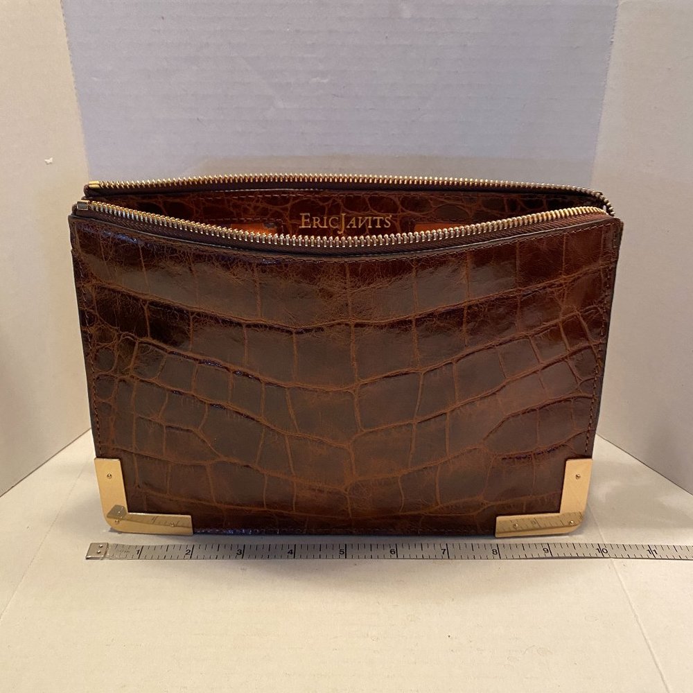 ERIC JAVITS CROSSBODY GOLD CROCODILE